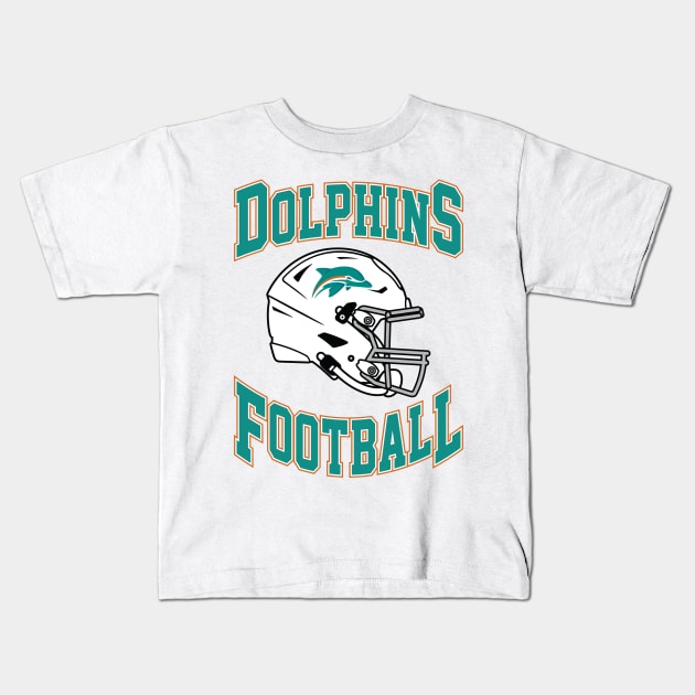 Miami Dolphins Football Team Kids T-Shirt by Cemploex_Art